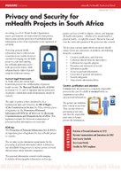 Privacy and Security for mHealth Projects in South Africa