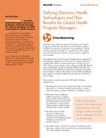 Defining Electronic Health Technologies and Their Benefits for Global Health Program Managers: Crowdsourcing