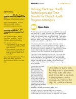 Defining Electronic Health Technologies and Their Benefits for Global Health Program Managers: Open Data