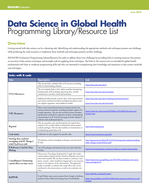 Data Science in Global Health: Programming Library/Resource List