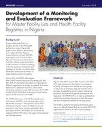 Development of a Monitoring and Evaluation Framework for Master Facility Lists and Health Facility Registries in Nigeria