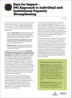 Data for Impact Approach to Institutional Strengthening