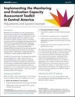 Implementing the Monitoring and Evaluation Capacity Assessment Toolkit in Central America: Adjustments and Lessons Learned