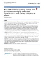 Availability of family planning services and quality of counseling by faith-based organizations: a three country comparative analysis