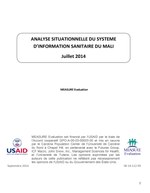 Analyse Situationnelle du Système d’Information Sanitaire du Mali