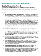 Priorities for Local AIDS Control Efforts (PLACE): Quality Checklist for Form C